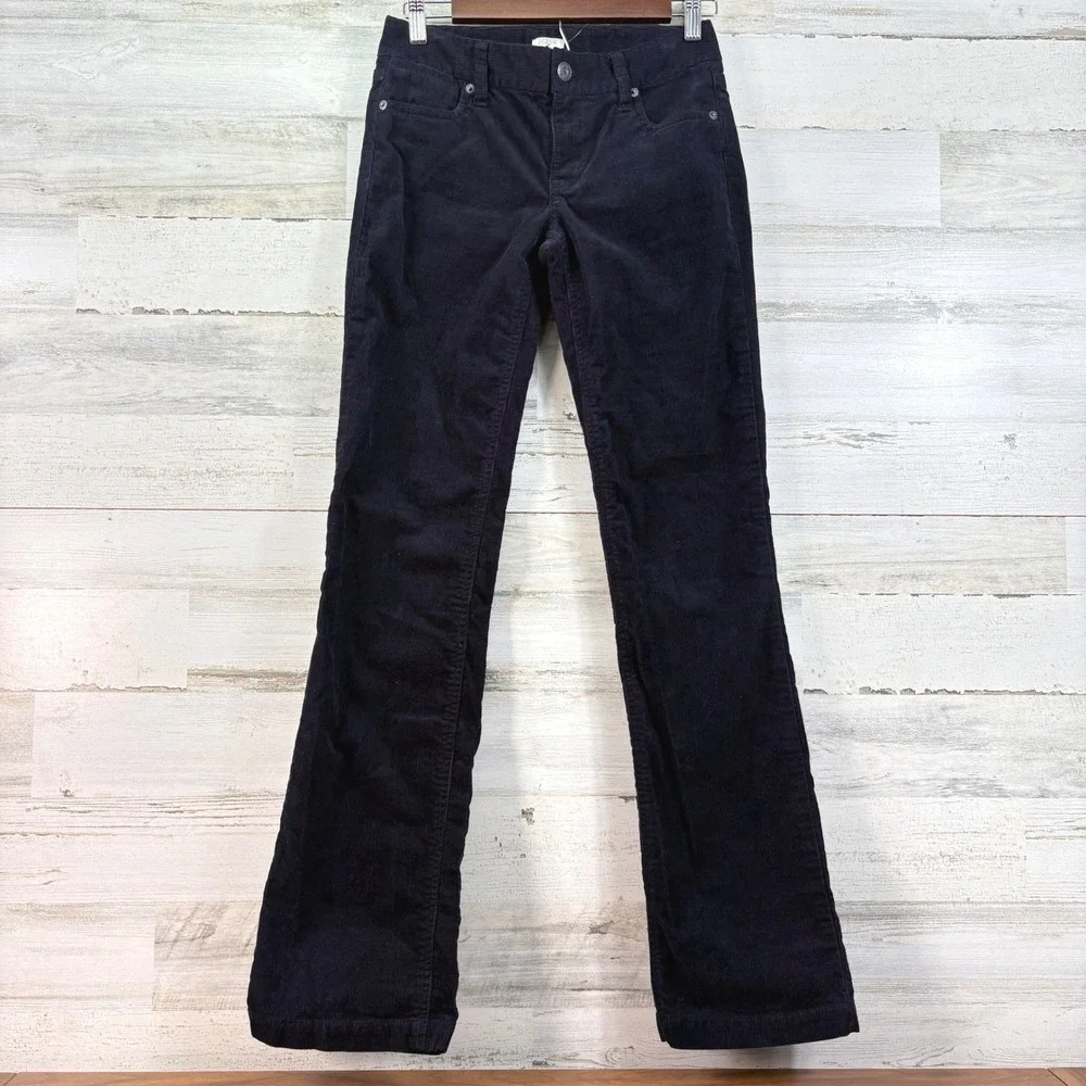 J.Crew Womens Navy Blue Corduroy Straight Leg Stretch Pants Size 25R NWOT Preppy